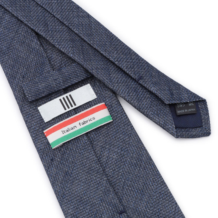 シルバーライン 【発送在庫あり】【SL】コットンシルクリネンソリッド系ネクタイ 8.5cm幅/ネイビー/ITALIAN FABRICS その他