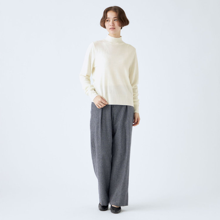 シルバーライン 【SL】【秋冬】ハイネック ニットセーター/ホワイト 白