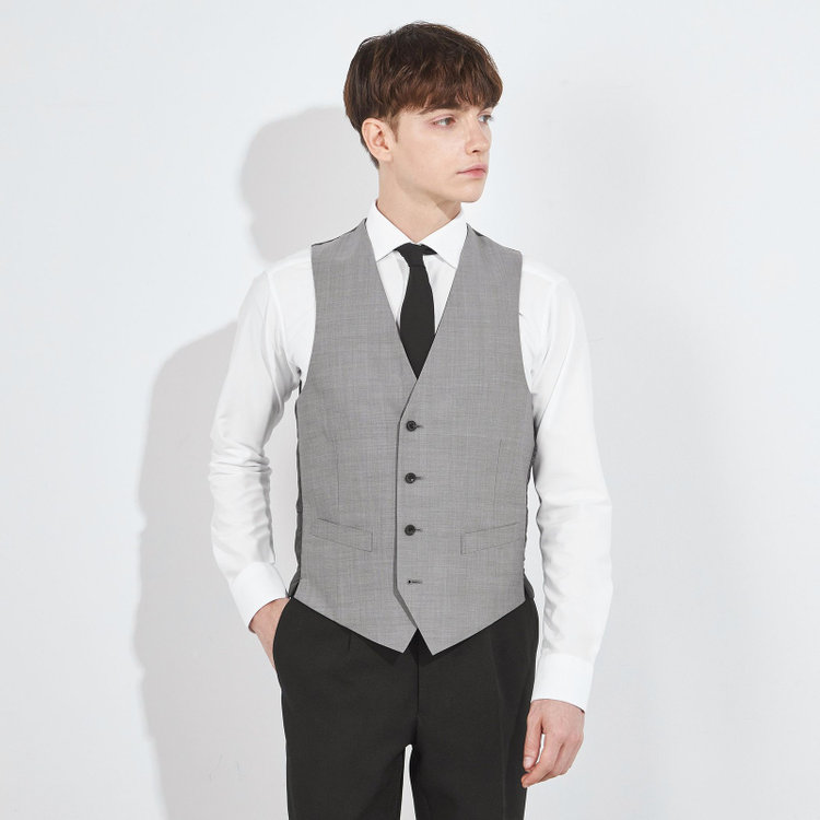 ブラックライン 【BLACK LINE】【年間】リバーシブルジレ(ベスト)/ブラック×ソリッド＆グレー×ソリッド グレー中間