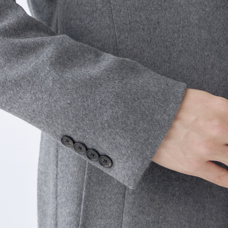 ブラックライン 【発送在庫あり】【BL】【AB体】ウールチェスターコート/グレー×ソリッド/NEW ZEALAND WOOL LIMITED EDITION グレー中間