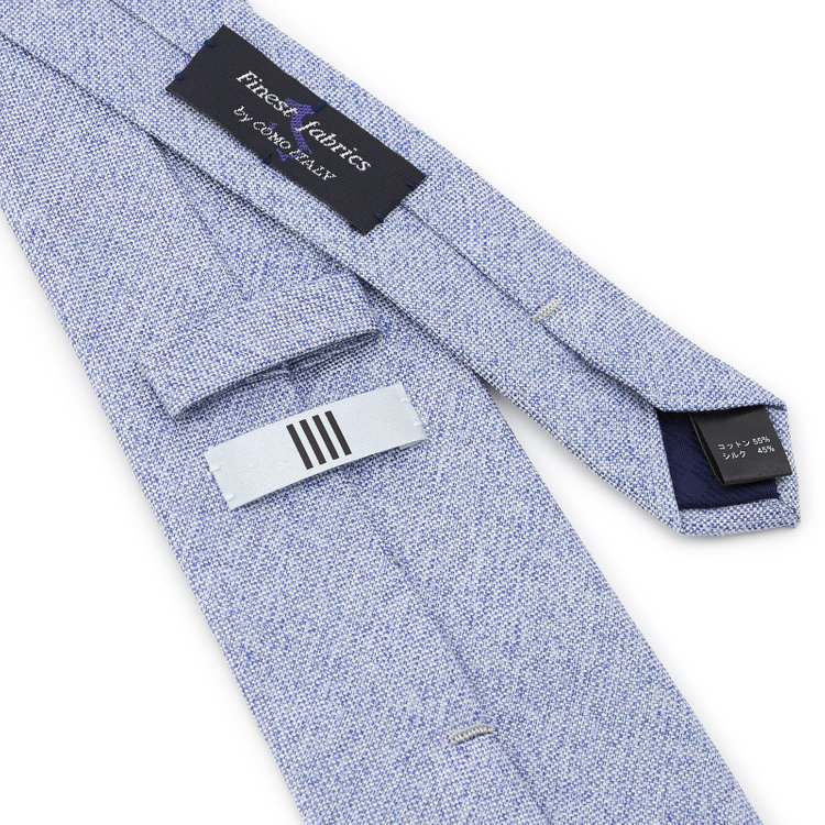 シルバーライン 【SILVER LINE】コットンシルクソリッド系ネクタイ 8.5cm幅/ブルー/Finest fabrics by COMO ITALY その他