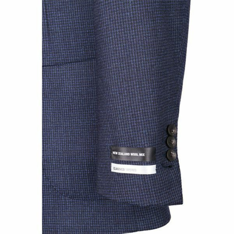 スーツセレクト 【WEB限定/OUTLET】【CLASSICO TAPERED】【秋冬】3釦段返りシングルスーツ 2タック/ネイビー＆ブラック×ハウンドトゥース/パッチポケット/サイドAJ/NEW ZEALAND WOOL MIX ネイビー系(紺)