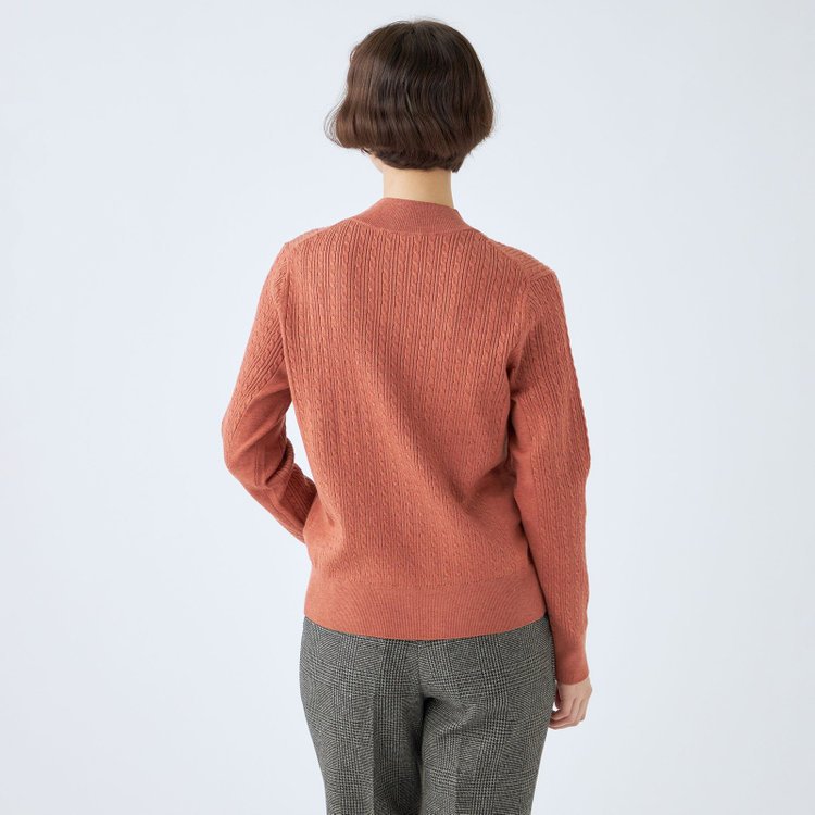 シルバーライン 【SL】【秋冬】 ハイネック ニットセーター/オレンジ/マシンウォッシャブル 橙淡色