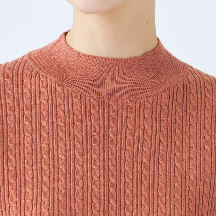シルバーライン 【SL】【秋冬】 ハイネック ニットセーター/オレンジ/マシンウォッシャブル 橙淡色