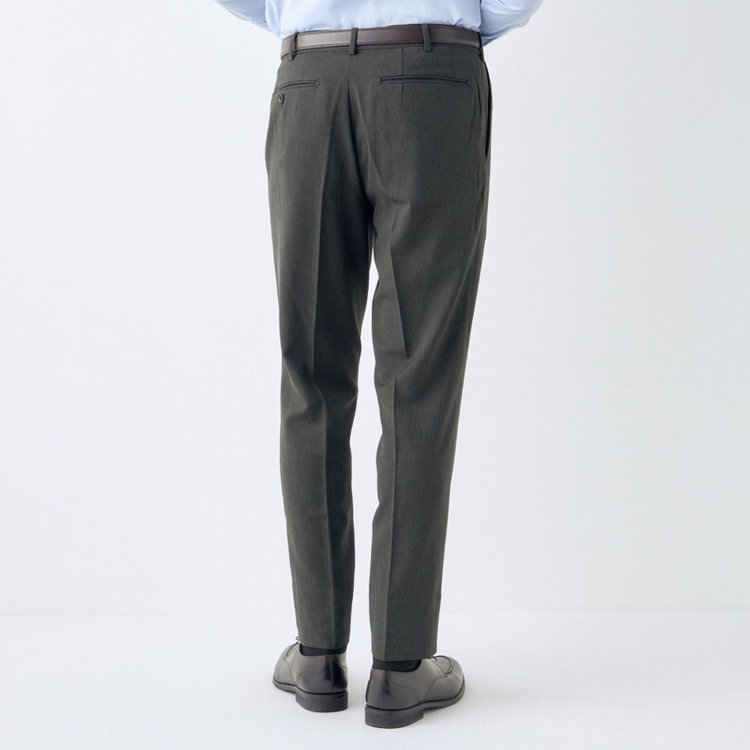 シルバーライン 【CLASSICO TAPERED】【春夏】1タックテーパードパンツ/カーキ/ウエストムーブ仕様/4S SUSTAINABILITY&ECOLOGY FABRIC/※裾上げ済仕様 緑濃色