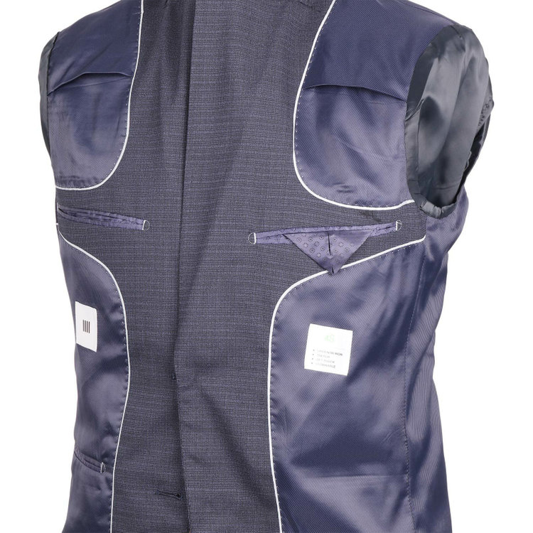 スーツセレクト 【WEB限定/OUTLET】【CLASSICO TAPERED】【春夏】スペアパンツ付き/2釦シングルスーツ 1タック/ネイビー×チェック/ウエストシャーリング/4S SUSTAINABILITY&ECOLOGY FABRIC ネイビー系(紺)