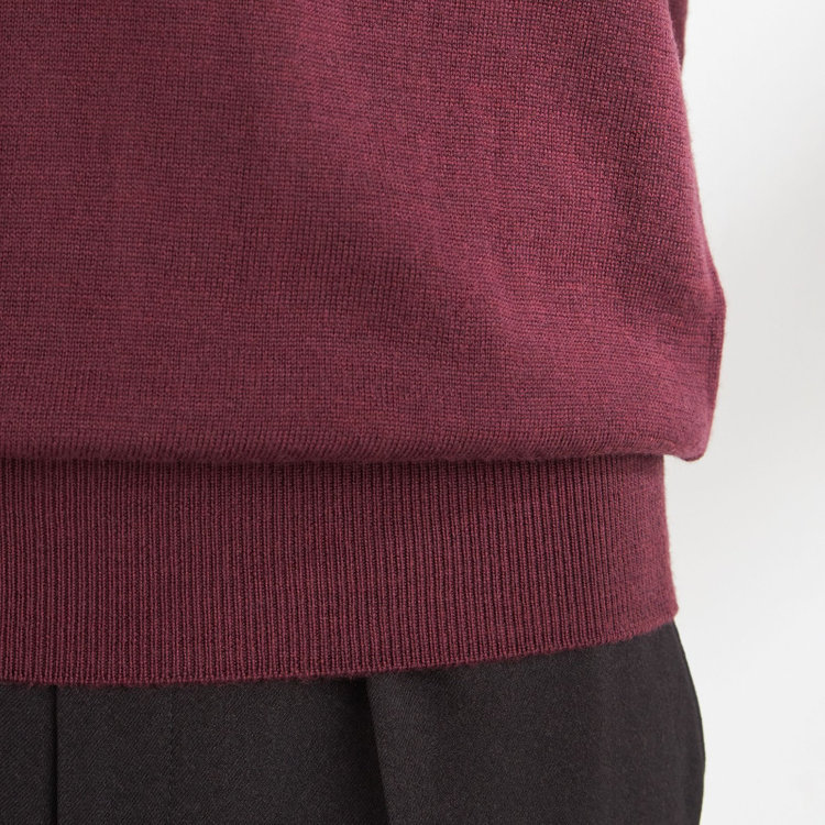 スーツセレクト 【発送在庫あり】【RBC】【秋冬】ウールモックネックニットセーター/レッド/ZEGNA BARUFFA/マシンウォッシャブル 赤中間