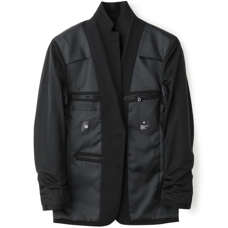 ブラックライン 【SLIM TAPERED_2】【年間】2釦シングルテーパードパンツスーツ 0タック/ブラック×シャドーストライプ/ウエストシャーリング/4S/※パンツ裾上げ済仕様 黒