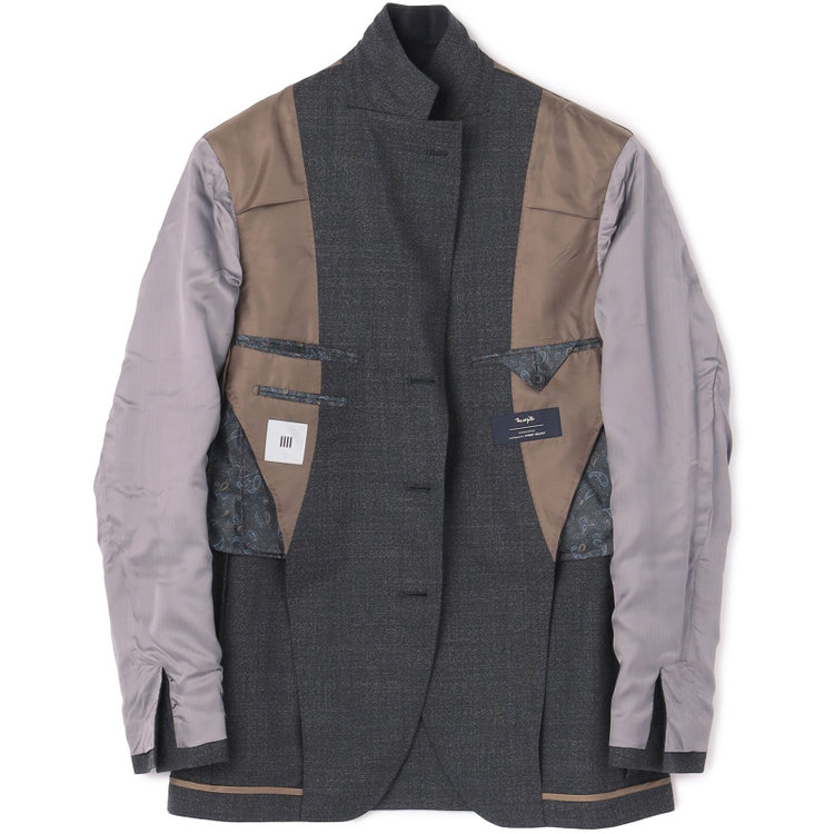 シルバーライン 【CLASSICO TAPERED】【春夏】3釦段返りシングルスーツ 2タック/グレー/パッチポケット/ウエストムーブ/MARZOTTO/※パンツ裾直し必要 グレー濃色