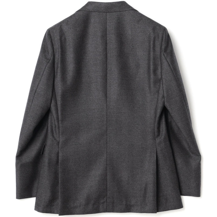 シルバーライン 【発送在庫あり】【CLASSICO TAPERED】【秋冬】3釦段返りシングルスーツ 2タック/グレー×ヘリンボーン/ウエストムーブ/MARZOTTO/※裾上げ必要 グレー濃色