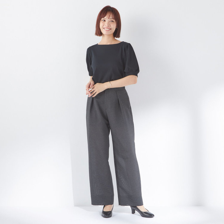 シルバーライン 【SILVER LINE/5分袖】パフスリーブカットソー/ブラック 黒