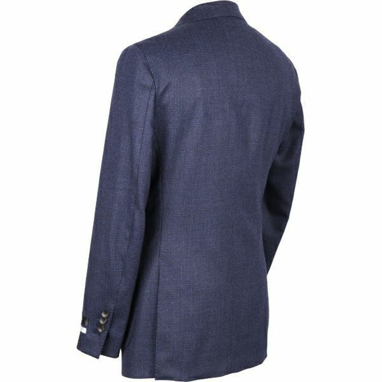 スーツセレクト 【WEB限定/OUTLET】【CLASSICO TAPERED】【秋冬】3釦段返りシングルスーツ 2タック/ネイビー＆ブラック×ハウンドトゥース/パッチポケット/サイドAJ/NEW ZEALAND WOOL MIX ネイビー系(紺)