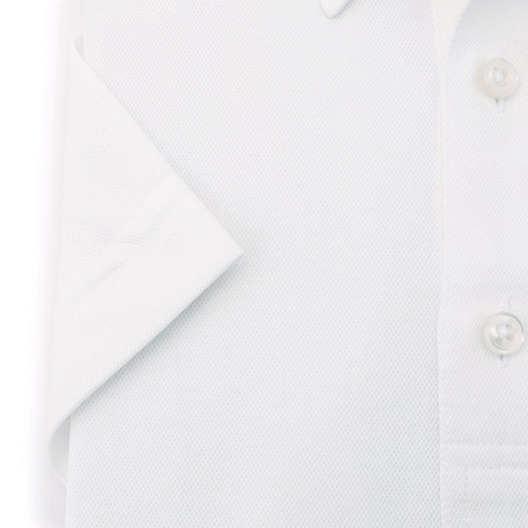 シルバーライン 【RBC/五分袖】ボタンダウンビズポロシャツ プルオーバータイプ/ホワイト/4S コットンブレンド 白