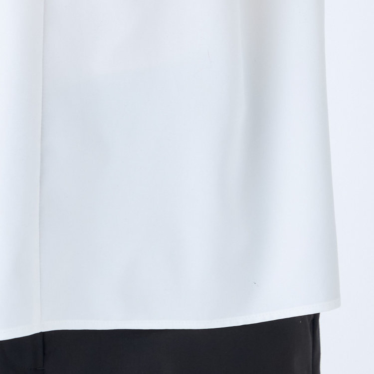 シルバーライン 【SILVER LINE/7分袖】パール釦付きキーネックプルオーバー/ホワイト/「ウォッシャブル可能」「2WAYストレッチ」「防シワ」「UV加工」「接触冷感」「透け軽減」 白