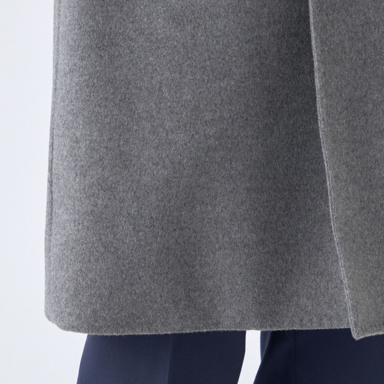 ブラックライン 【発送在庫あり】【BL】【AB体】ウールチェスターコート/グレー×ソリッド/NEW ZEALAND WOOL LIMITED EDITION グレー中間