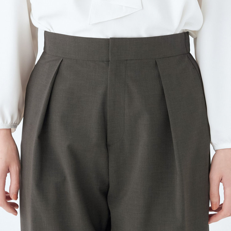 シルバーライン 【SL】【年間】ワイドパンツ/グレー/ウォッシャブル/裾上げ済仕様 グレー濃色