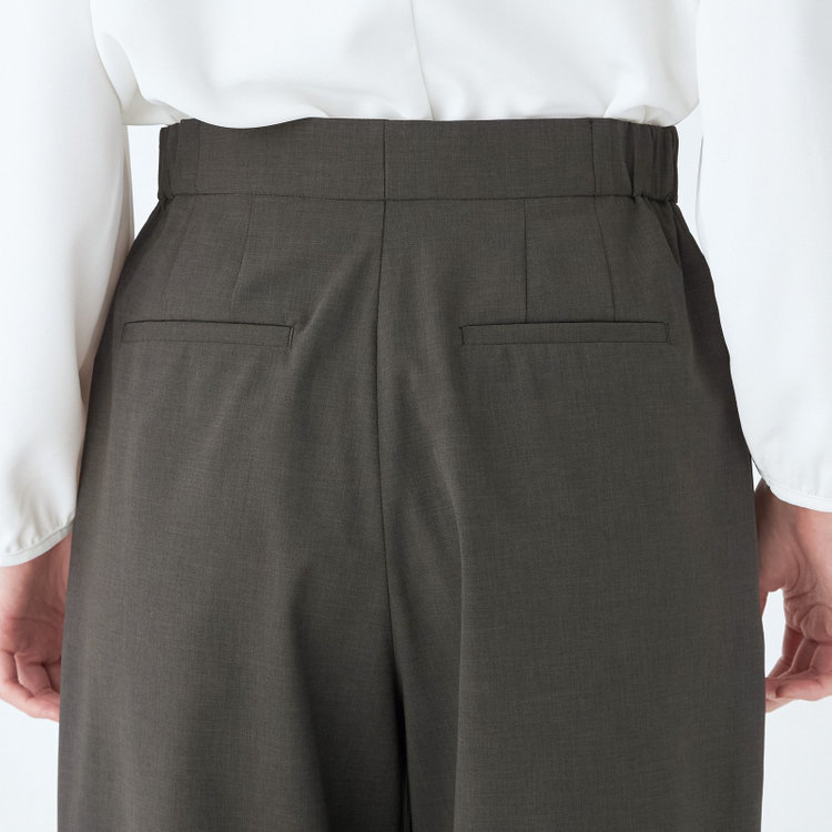 シルバーライン 【SL】【年間】ワイドパンツ/グレー/ウォッシャブル/裾上げ済仕様 グレー濃色