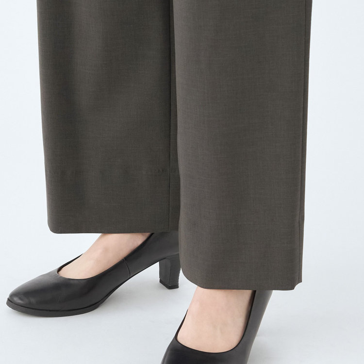 シルバーライン 【SL】【年間】ワイドパンツ/グレー/ウォッシャブル/裾上げ済仕様 グレー濃色