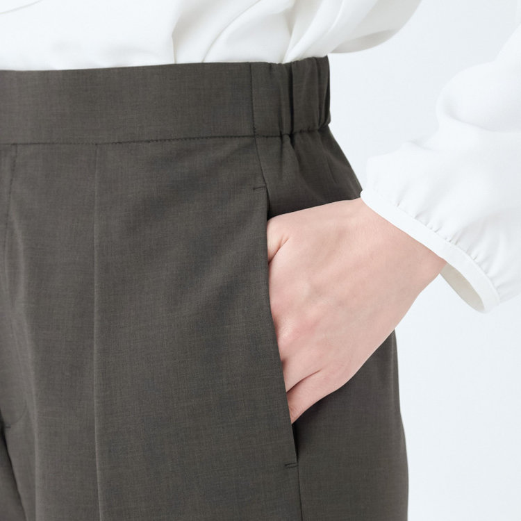 シルバーライン 【SL】【年間】ワイドパンツ/グレー/ウォッシャブル/裾上げ済仕様 グレー濃色