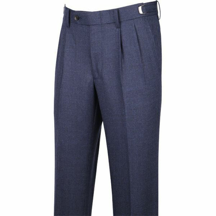 スーツセレクト 【WEB限定/OUTLET】【CLASSICO TAPERED】【秋冬】3釦段返りシングルスーツ 2タック/ネイビー＆ブラック×ハウンドトゥース/パッチポケット/サイドAJ/NEW ZEALAND WOOL MIX ネイビー系(紺)
