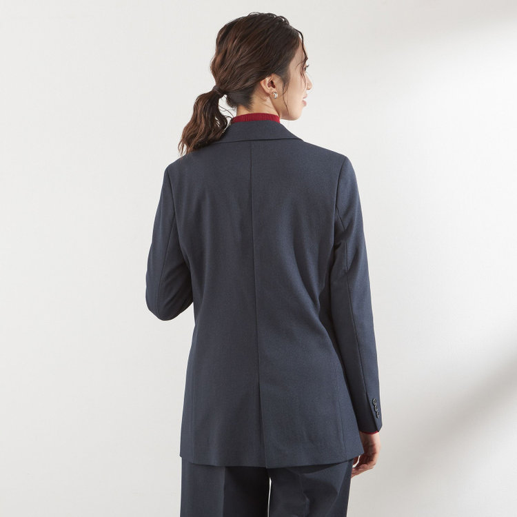 シルバーライン 【RELAX WIDE】【秋冬】 ダブルジャケットワイドパンツスーツ/ネイビー/4S SUSTAINABILITY&ECOLOGY FABRIC/※パンツ裾上げ済仕様 紺中間