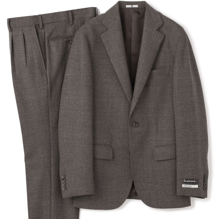シルバーライン 【CLASSICO TAPERED】【秋冬】3釦段返りシングルスーツ 2タック/ブラウン×チェック/NEW ZEALAND WOOL MIX/※裾上げ必要 茶中間