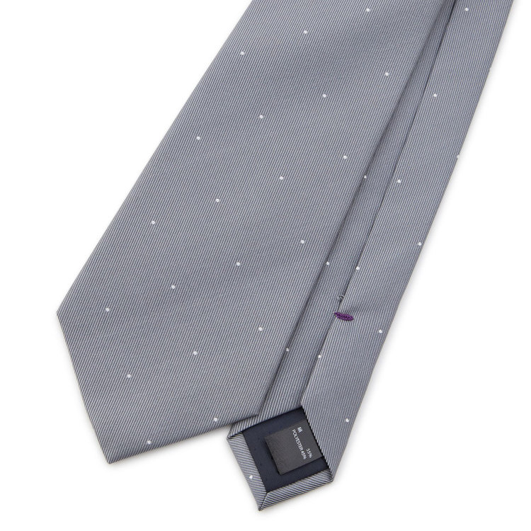 ブラックライン 【BLACK LINE】シルクブレンドドットネクタイ 7.5cm幅/グレー その他