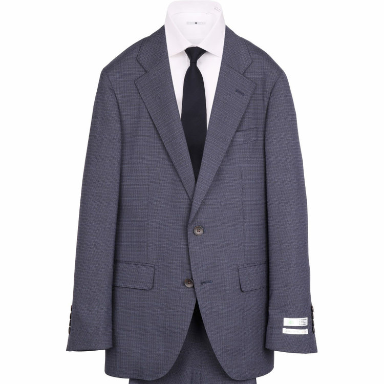 スーツセレクト 【WEB限定/OUTLET】【CLASSICO TAPERED】【春夏】スペアパンツ付き/2釦シングルスーツ 1タック/ネイビー×チェック/ウエストシャーリング/4S SUSTAINABILITY&ECOLOGY FABRIC ネイビー系(紺)