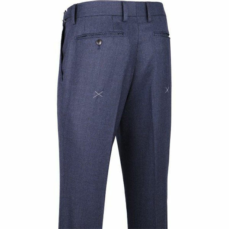 スーツセレクト 【WEB限定/OUTLET】【CLASSICO TAPERED】【秋冬】3釦段返りシングルスーツ 2タック/ネイビー＆ブラック×ハウンドトゥース/パッチポケット/サイドAJ/NEW ZEALAND WOOL MIX ネイビー系(紺)