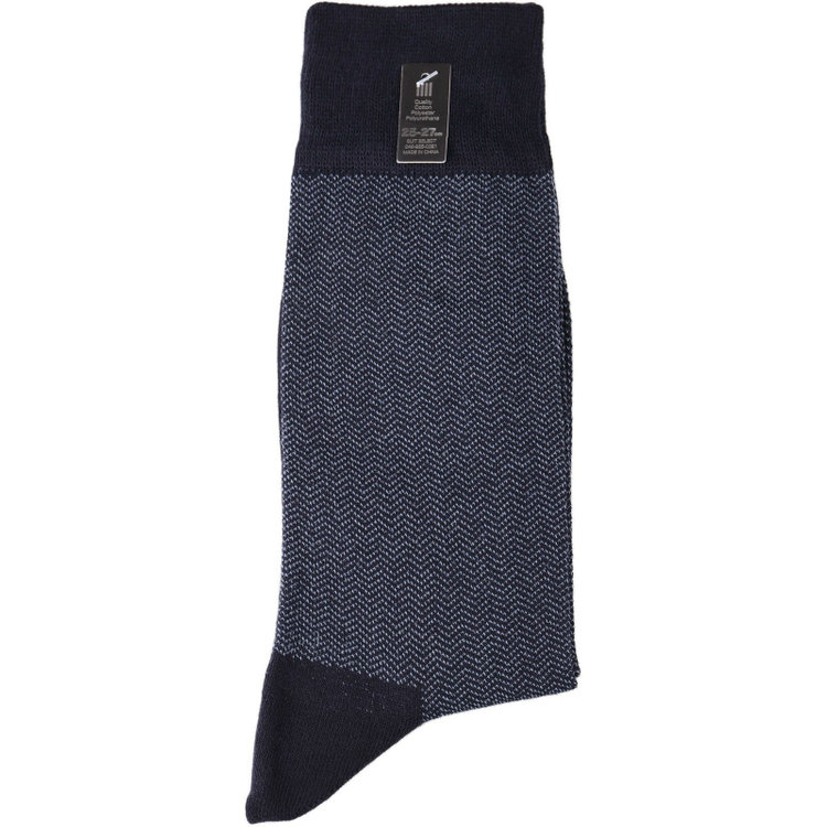 スーツセレクト 【発送在庫あり】ソックス/ネイビー×ヘリンボーン 紺中間