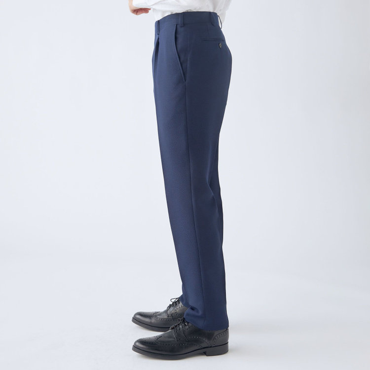 シルバーライン 【5DAYS CLOSET】【RBC】【春夏】テンセルブレンド1タックテーパードパンツ/ネイビー/ウエストムーブ/4S SUSTAINABILITY&ECOLOGY FABRIC/※裾上げ必要 紺中間