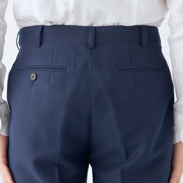 シルバーライン 【5DAYS CLOSET】【RBC】【春夏】テンセルブレンド1タックテーパードパンツ/ネイビー/ウエストムーブ/4S SUSTAINABILITY&ECOLOGY FABRIC/※裾上げ必要 紺中間
