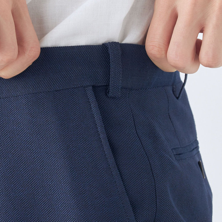 シルバーライン 【5DAYS CLOSET】【RBC】【春夏】テンセルブレンド1タックテーパードパンツ/ネイビー/ウエストムーブ/4S SUSTAINABILITY&ECOLOGY FABRIC/※裾上げ必要 紺中間