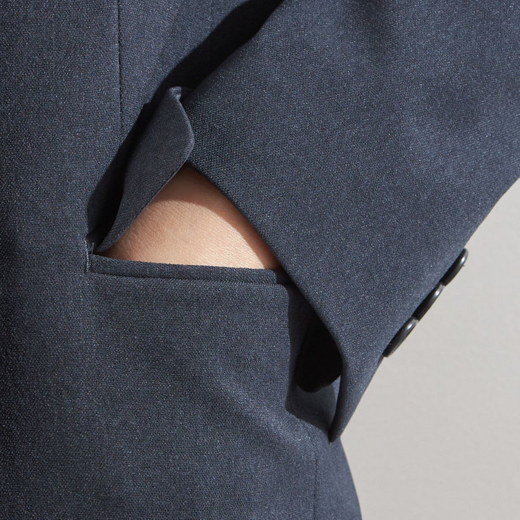 シルバーライン 【RELAX WIDE】【秋冬】 ダブルジャケットワイドパンツスーツ/ネイビー/4S SUSTAINABILITY&ECOLOGY FABRIC/※パンツ裾上げ済仕様 紺中間