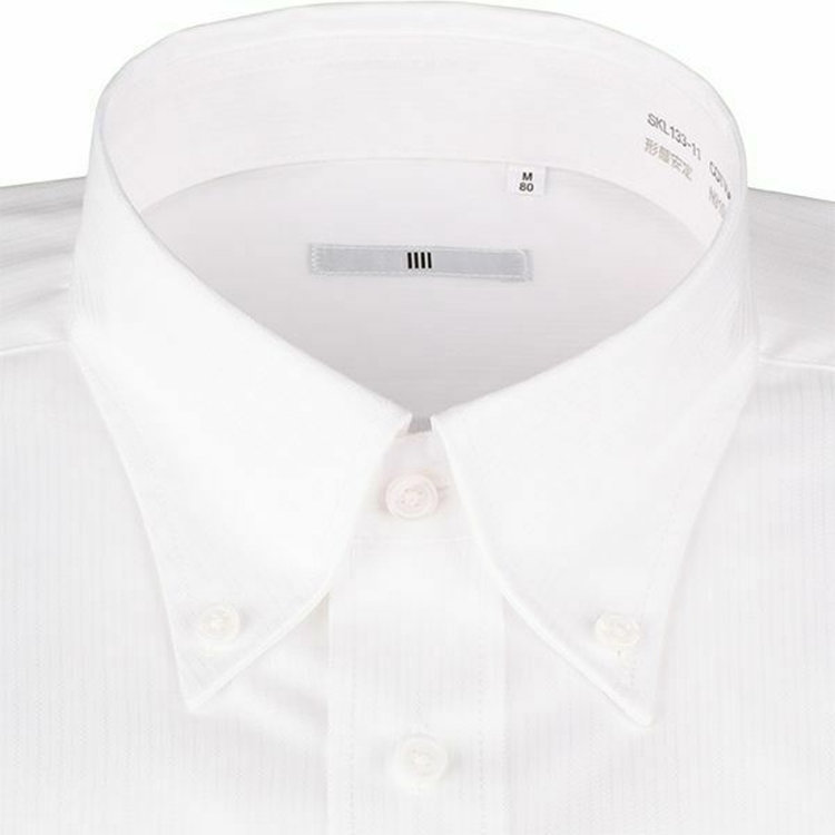 ブラックライン 【SILVER LINE】【形態安定】ボタンダウンワイシャツ/ホワイト×ドビーストライプ ホワイト系(白)