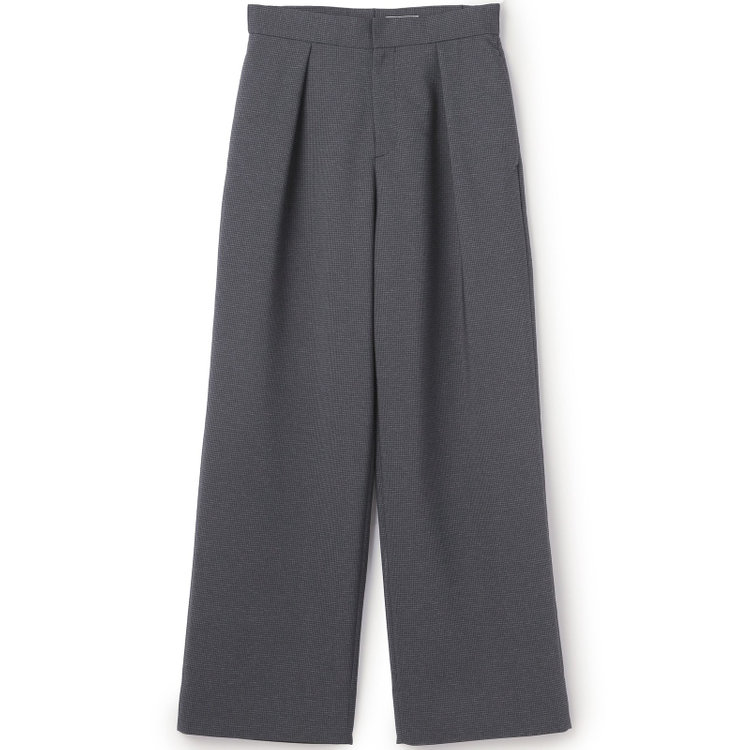 シルバーライン 【SL】【春夏】ワイドパンツ/グレー×チェック/ウエストシャーリング/ウォッシャブル/裾上げ済仕様 グレー中間
