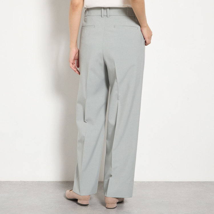 シルバーライン 【RELAX WIDE】【春夏】 2釦1掛けダブルジャケットワイドパンツスーツ/グレー/4S SUSTAINABILITY&ECOLOGY FABRIC/※パンツ裾上げ済仕様 グレー淡色