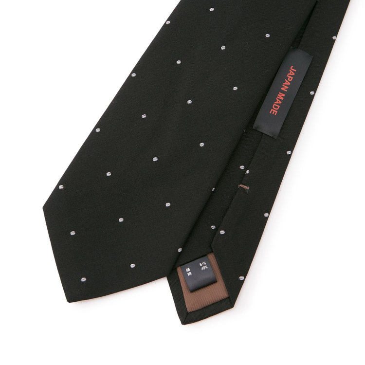 シルバーライン 【SILVER LINE】シルクコットンドットネクタイ 8.5cm幅/ネイビー/JAPAN MADE その他