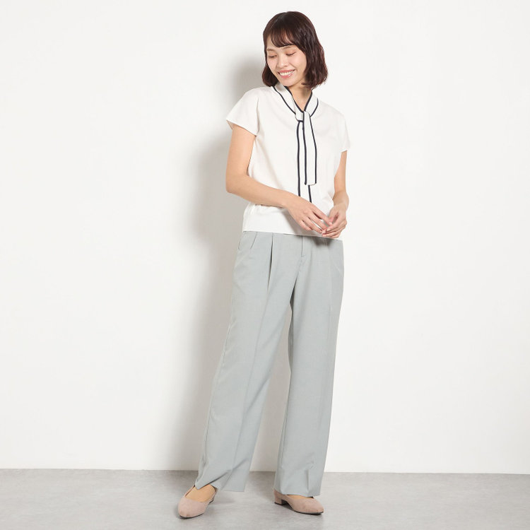 シルバーライン 【RELAX WIDE】【春夏】 2釦1掛けダブルジャケットワイドパンツスーツ/グレー/4S SUSTAINABILITY&ECOLOGY FABRIC/※パンツ裾上げ済仕様 グレー淡色