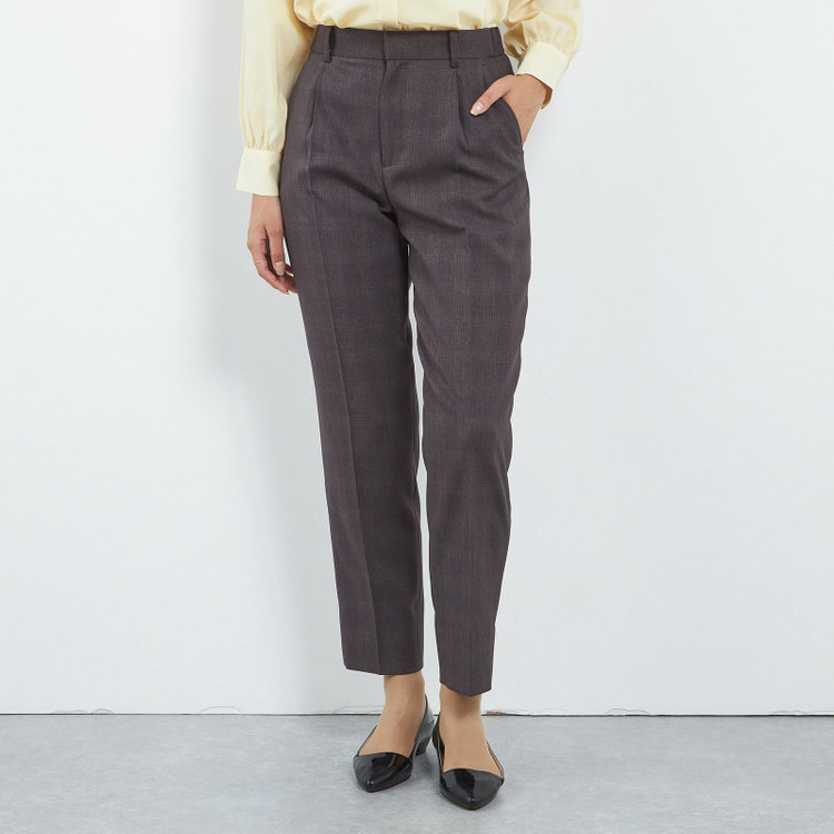 シルバーライン 【SILVER LINE】【秋冬】1釦パンツスーツ/グレー×チェック/ウォッシャブル/ウエストシャーリング/4S SUSTAINABILITY&ECOLOGY FABRIC/※パンツ裾上げ済仕様 グレー中間