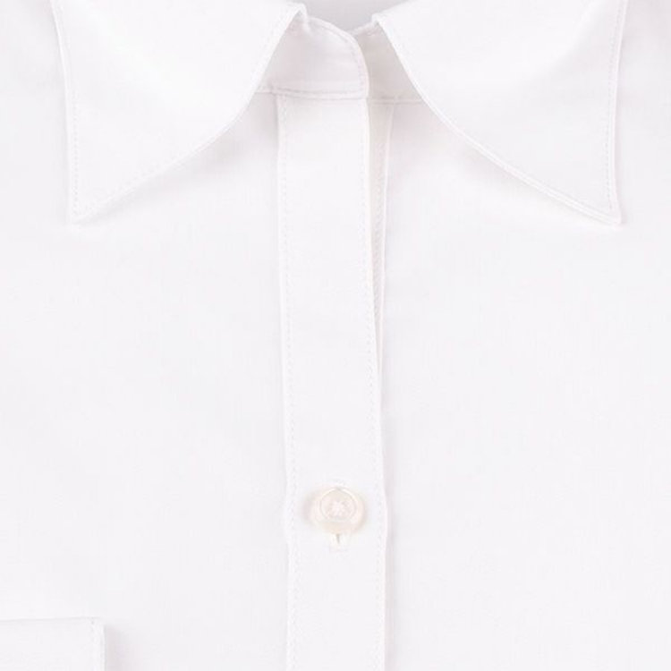 ブラックライン 【WEB限定/OUTLET】【BL/長袖】スキッパーブラウス/ホワイト×ドビーヘリンボーンストライプ/NON IRON-HYBRID ホワイト系(白)