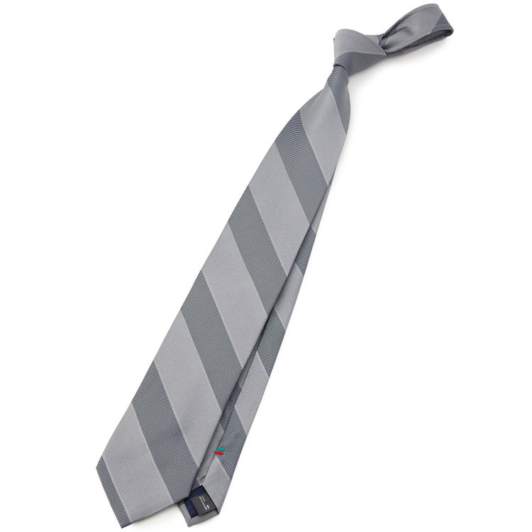 シルバーライン 【SILVER LINE】シルクブレンドストライプネクタイ 8.０cm幅/グレー その他