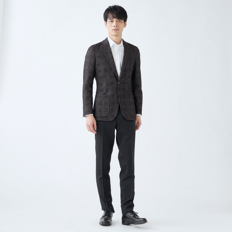 シルバーライン 【発送在庫あり】【RBC】【秋冬】2釦ジャケット/グレー×グレンチェック/パッチポケット グレー濃色