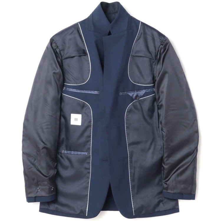 SUIT SELECT　アウトレット 【WEB限定/OUTLET/汚れ・キズ等有】【CLASSICO TAPERED】【秋冬】スペアパンツ付き/2釦シングルスーツ 1タック/ネイビー×ソリッド/ウォッシャブル/※裾上げ必要※スラックス汚れ 紺中間