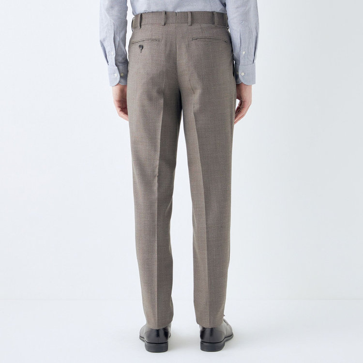 シルバーライン 【発送在庫あり】【CLASSICO TAPERED】【春夏】3釦段返りシングルスーツ 2タック/ブラウン/パッチポケット/ウエストムーブ仕様/MARZOTTO/※パンツ裾直し必要 茶中間