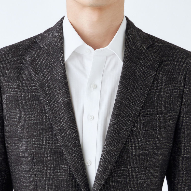 シルバーライン 【発送在庫あり】【RBC】【秋冬】2釦ジャケット/グレー×グレンチェック/パッチポケット グレー濃色