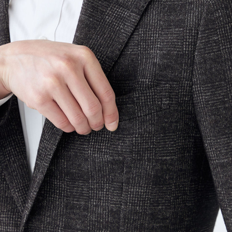 シルバーライン 【発送在庫あり】【RBC】【秋冬】2釦ジャケット/グレー×グレンチェック/パッチポケット グレー濃色