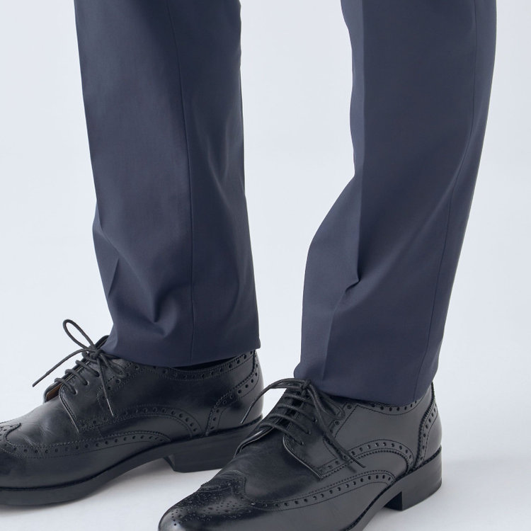 シルバーライン 【CLASSICO TAPERED】【春夏】1タックテーパードパンツ/ネイビー/ウエストムーブ/ICE EFFECT/※裾上げ済仕様 紺濃色