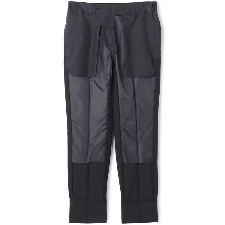 ブラックライン 【SLIM TAPERED_2】【年間】2釦シングルスリーピーススーツ 0タック/ブラック×シャドーストライプ/ウエストシャーリング/4S SUSTAINABILITY&ECOLOGY FABRIC/リバーシブルベスト仕様（グレー）/※パンツ裾上げ済仕様 黒