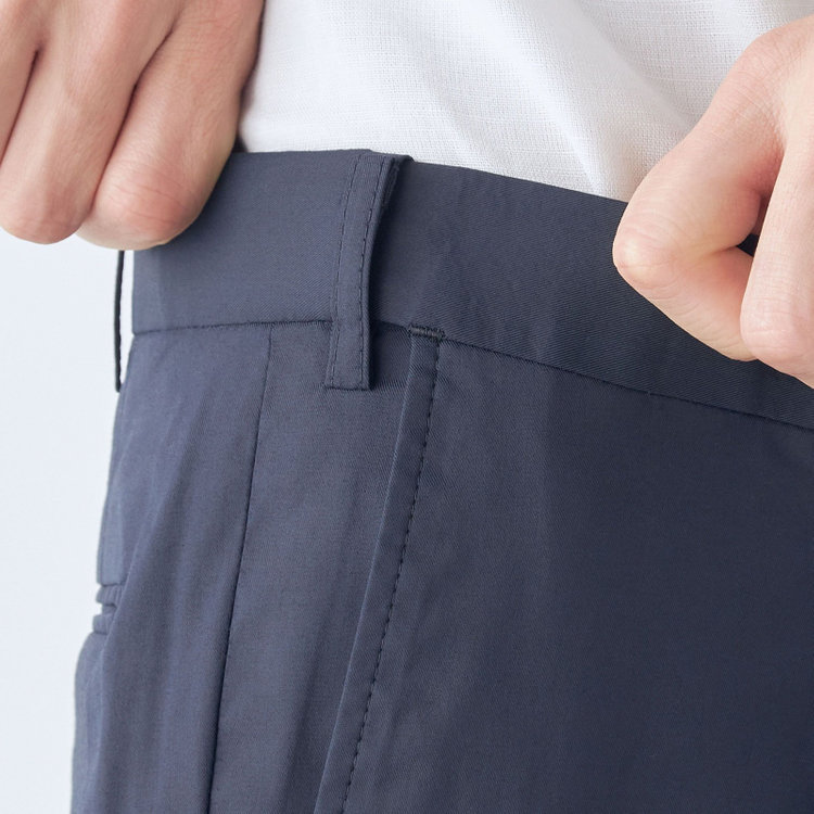 シルバーライン 【CLASSICO TAPERED】【春夏】1タックテーパードパンツ/ネイビー/ウエストムーブ/ICE EFFECT/※裾上げ済仕様 紺濃色